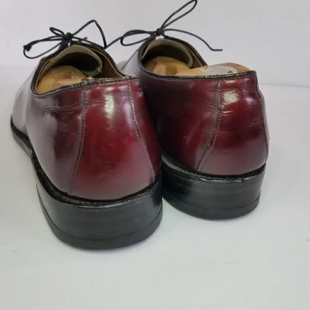 Allen Edmonds Brown Leather Derby Shoes Belgium 7374 Men's Dress Shoe
